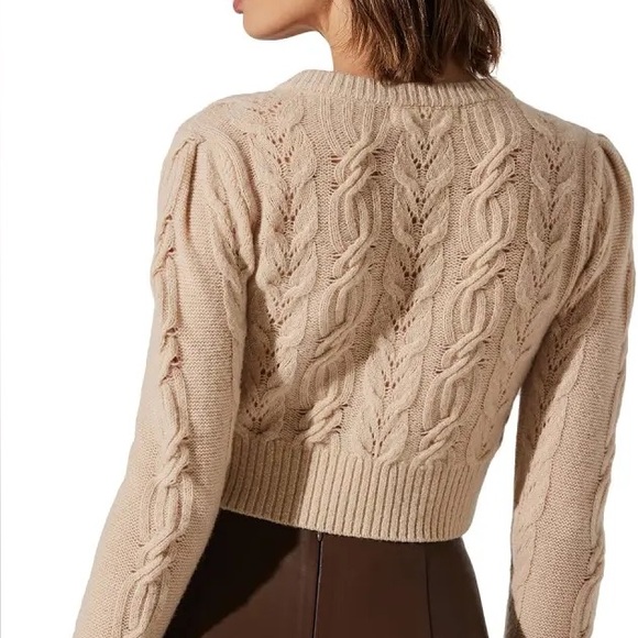 Astr The Label Women's Peri Wool Cable Knit Cardigan Size Medium - Picture 12 of 12